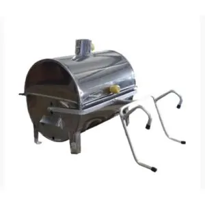 Churrasqueira a Carvão Em Aço Inox Bafinho Mini Com Suporte P/ Embarcações - Tam: 30 x 20