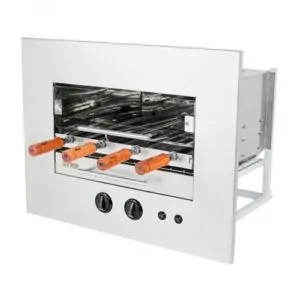 Churrasqueira a Gás para Embutir 4 Espetos Sapore Premium Arke Bivolt Inox Escovado
