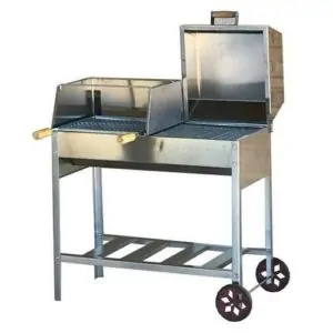 Churrasqueira Carvão Mista Meio Bafo E Grill Inox