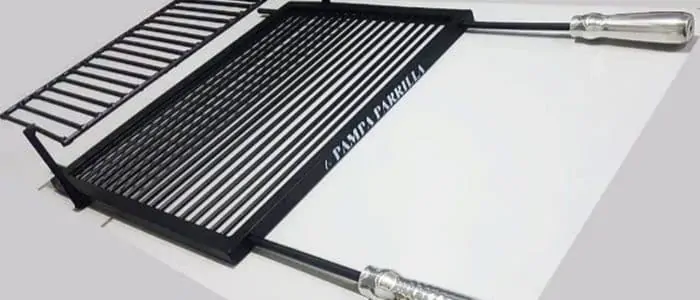 Grelha De Parrilla Uruguaia Com Espera Móvel Para Legumes Pampa Parrilla Aço Carbono Preta