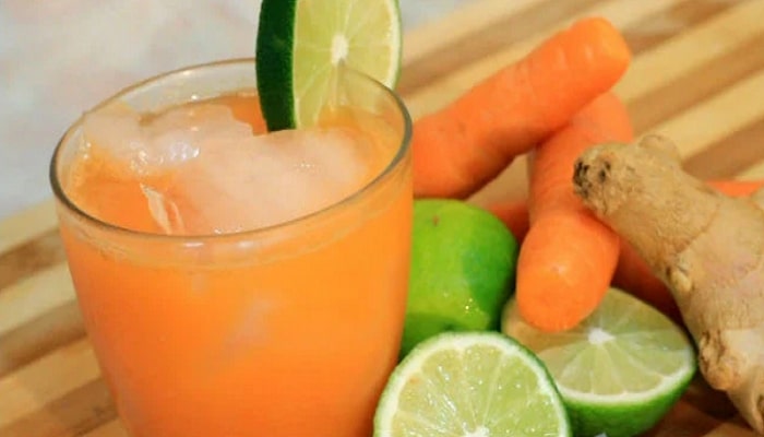 Suco detox cenoura, Limão e gengibre